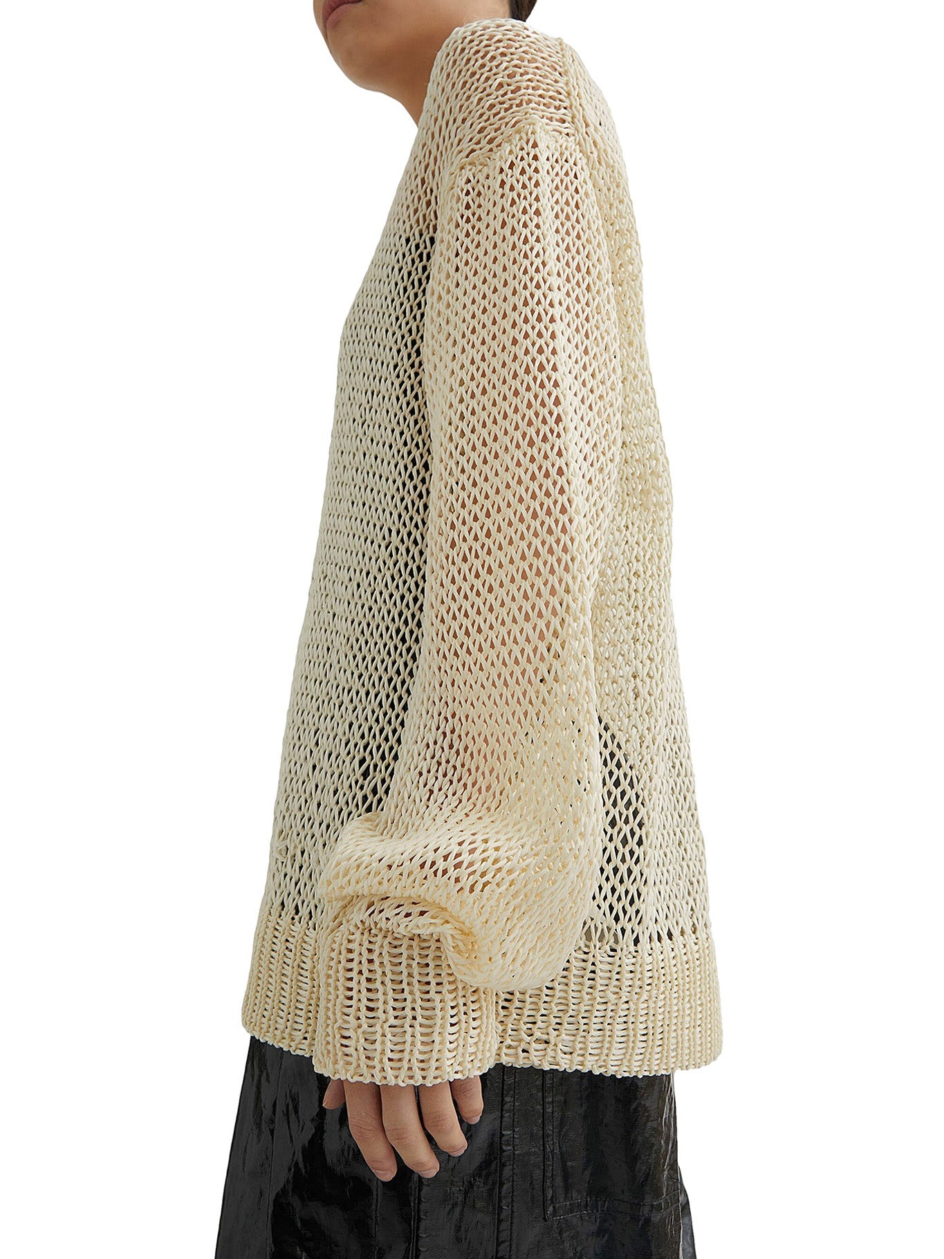 CREWNECK SWEATER IN OPENWORK SILK - 4
