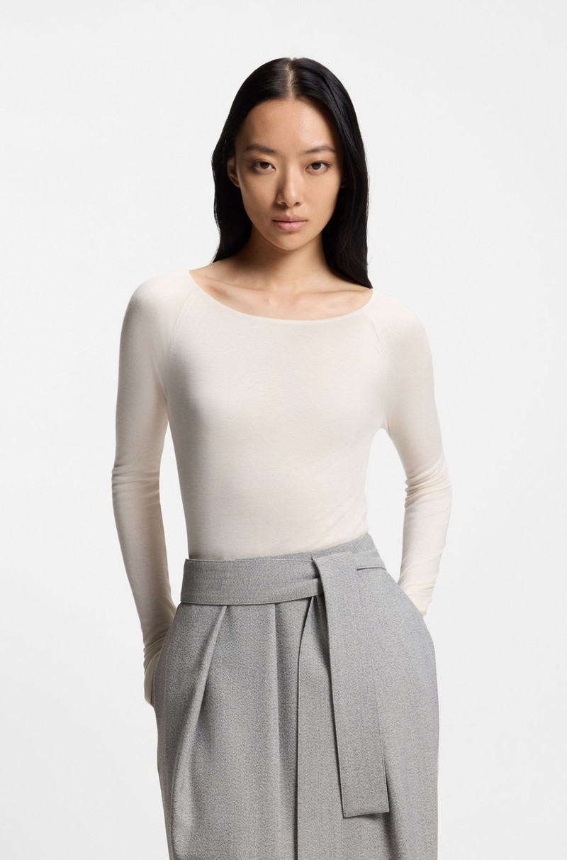 SHEER-JERSEY TOP WITH DOUBLE LAYER 2