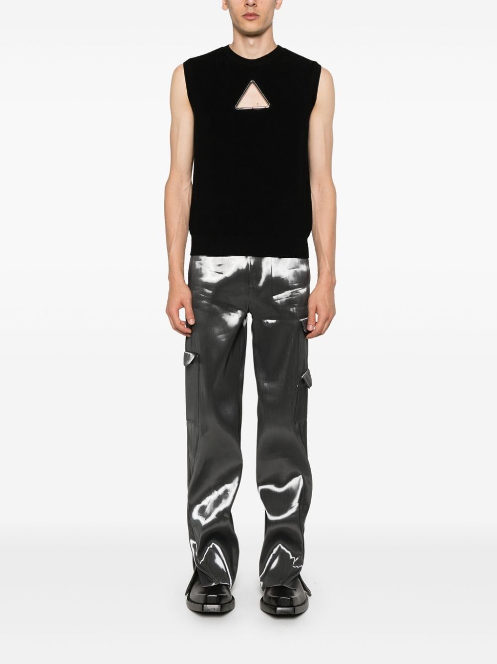 Triangle sleeveless knitted top - 3
