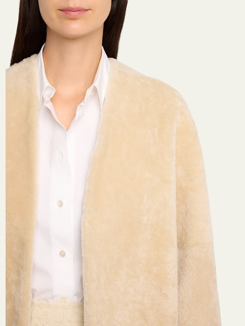The Row Alarise Lamb Shearling Open Coat outlook