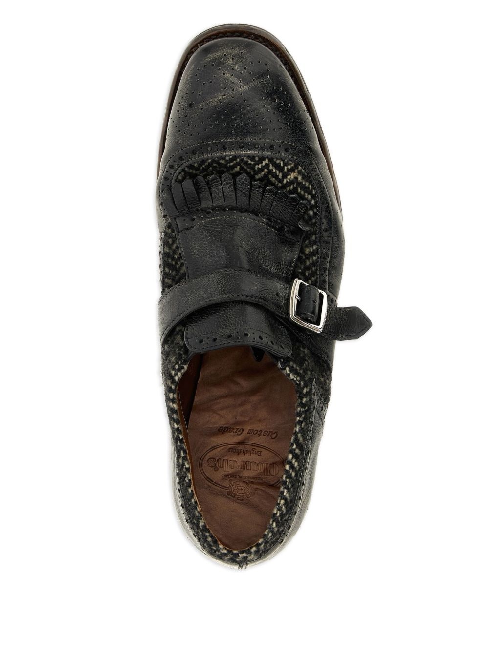 buckle-fastening fringed shoes - 4