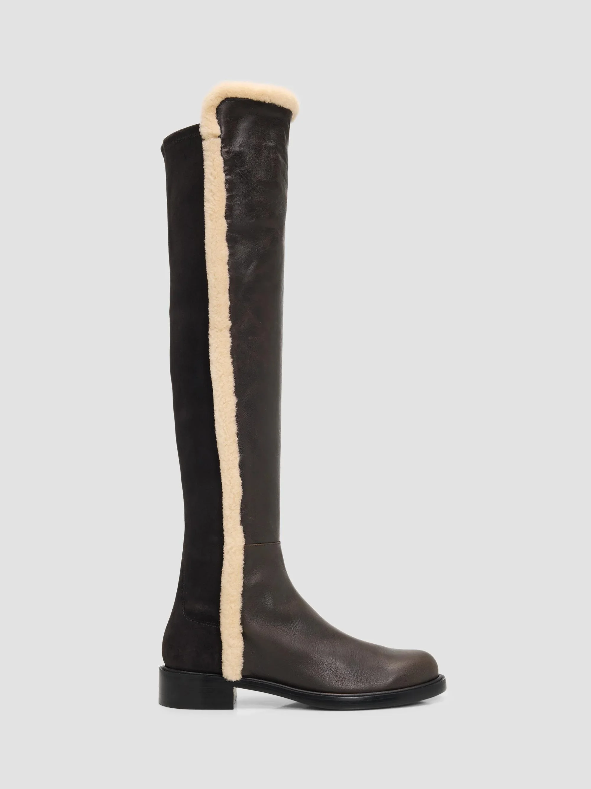 Women's 5050 Cozy Gisele Faux-Shearling Leather Over-the-Knee Boots - Black - 1