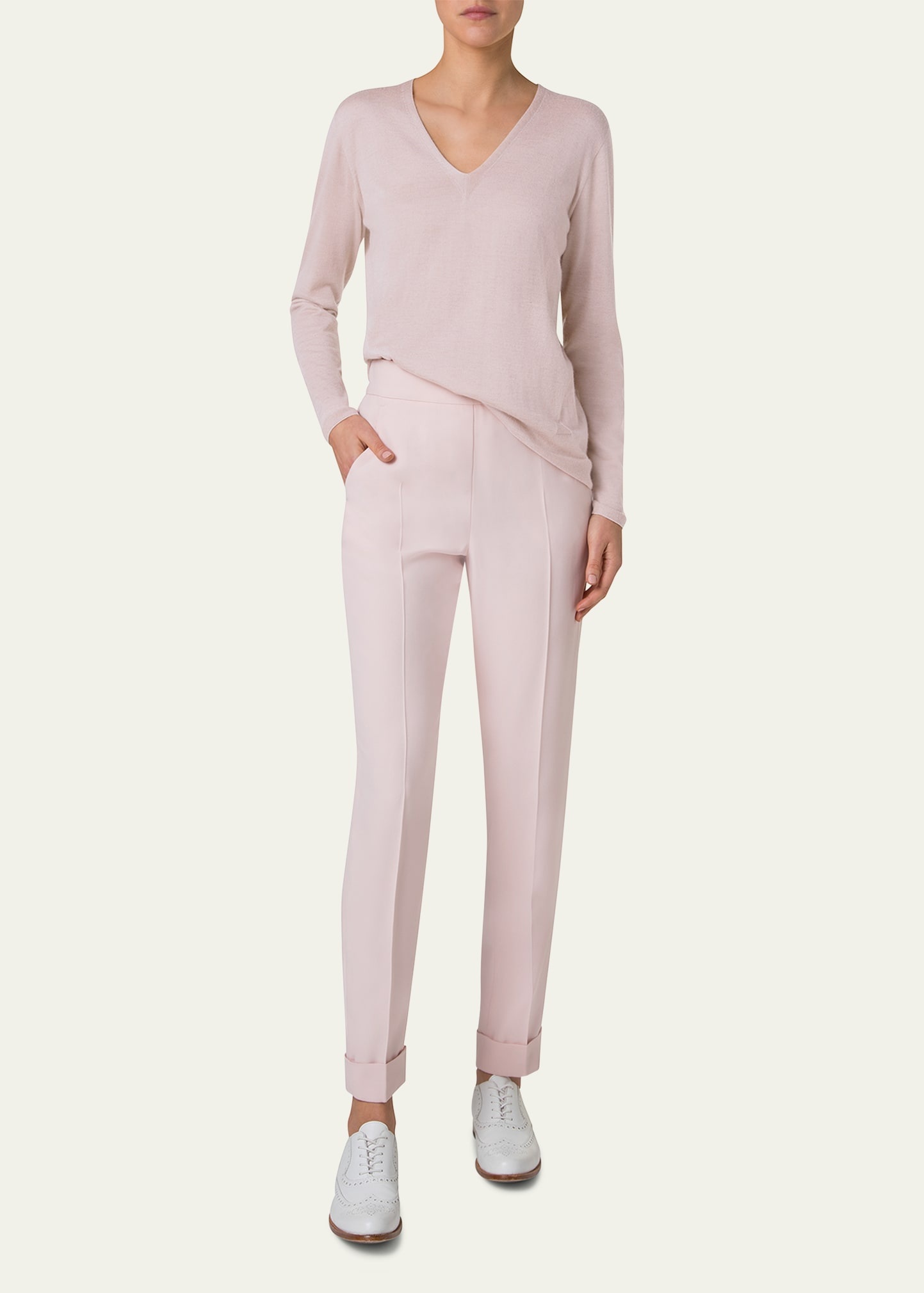 Chris Crepe Tapered-Leg Cuffed Pants - 2