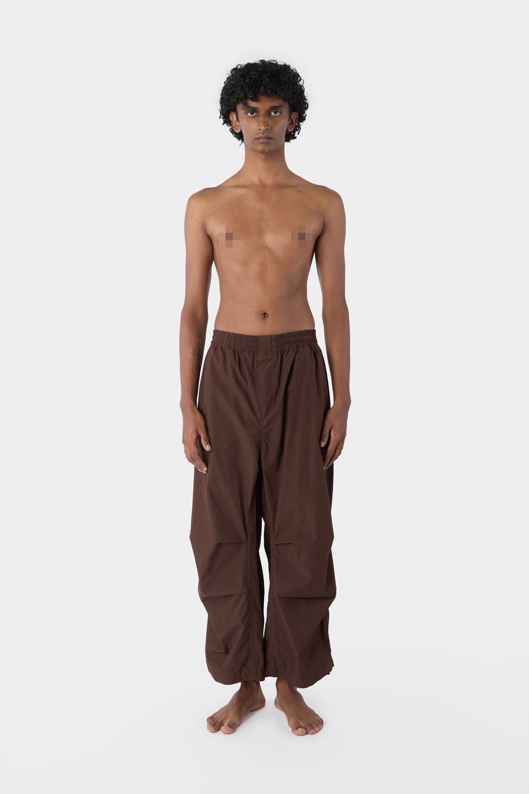 ELASTIC PANTS WITH DARTS / brown - 5
