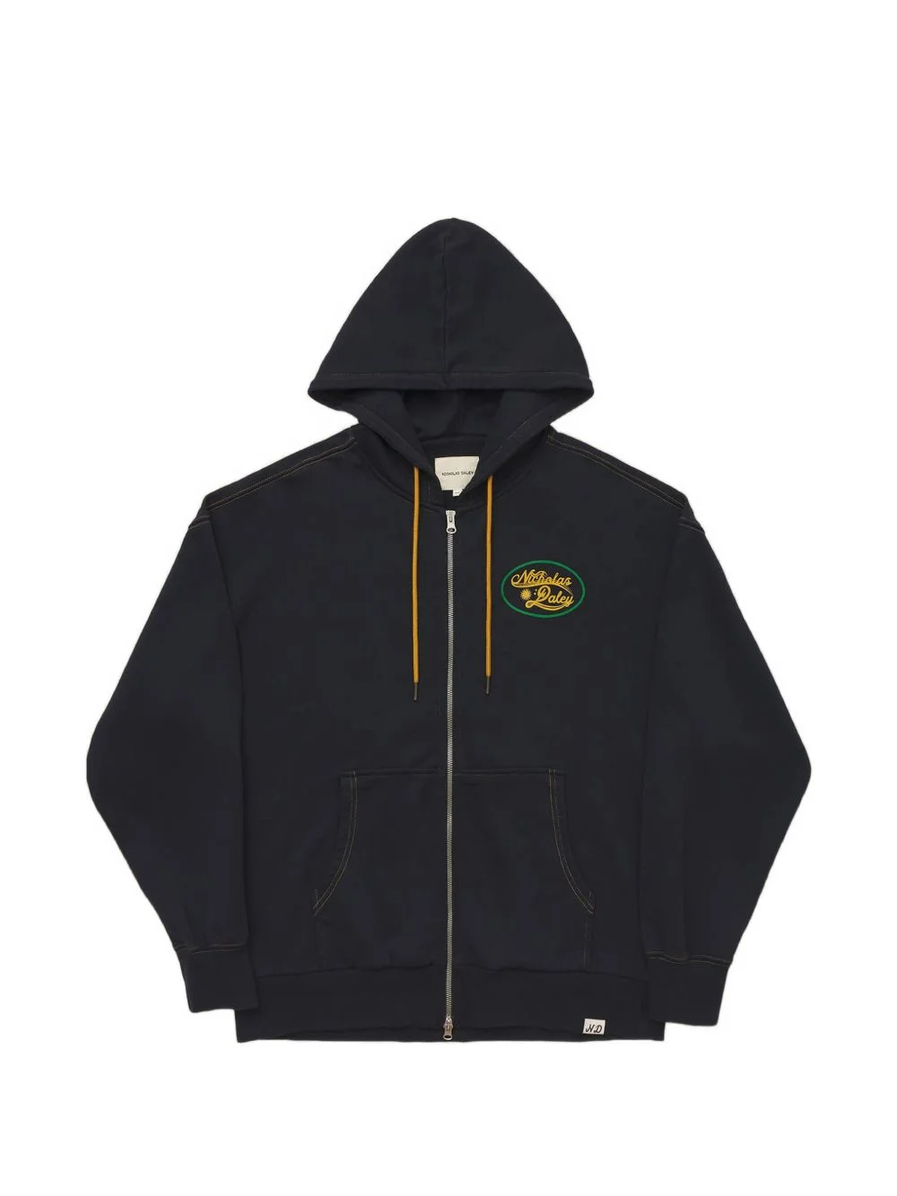zip appliqué hooded sweatshirt - 1