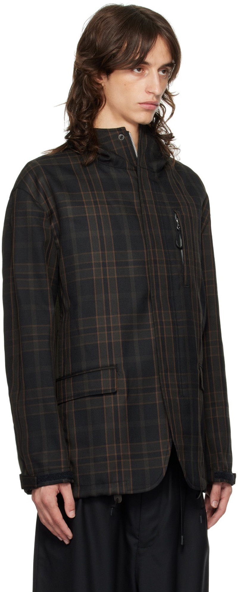 Comme des Garçons Homme Green Check Jacket outlook