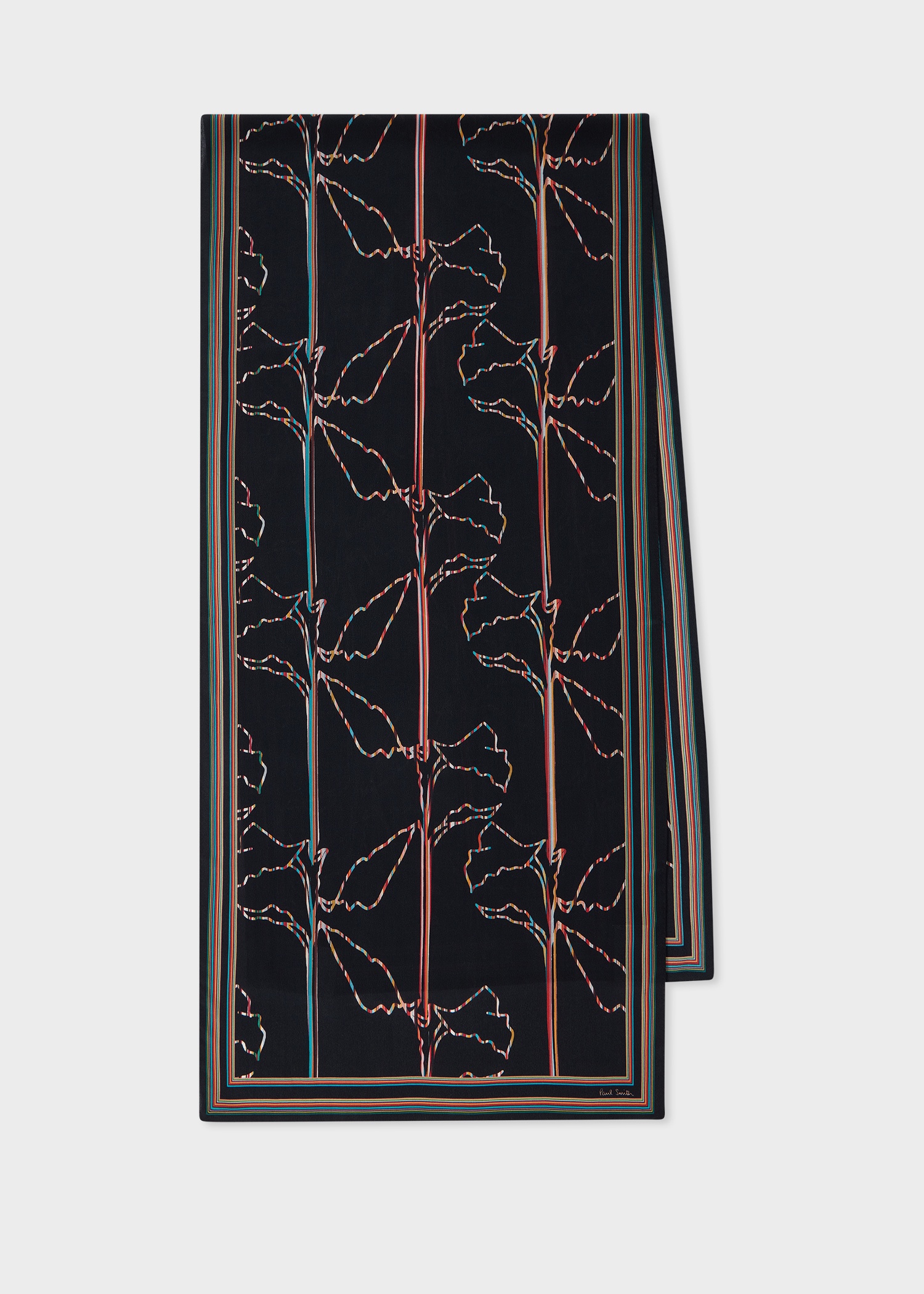 Women's Black Magnolia 'Signature Stripe' Scarf - 1