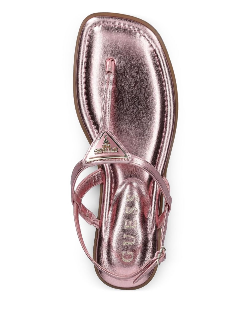 Rainey metallic-effect leather flat sandals - 4