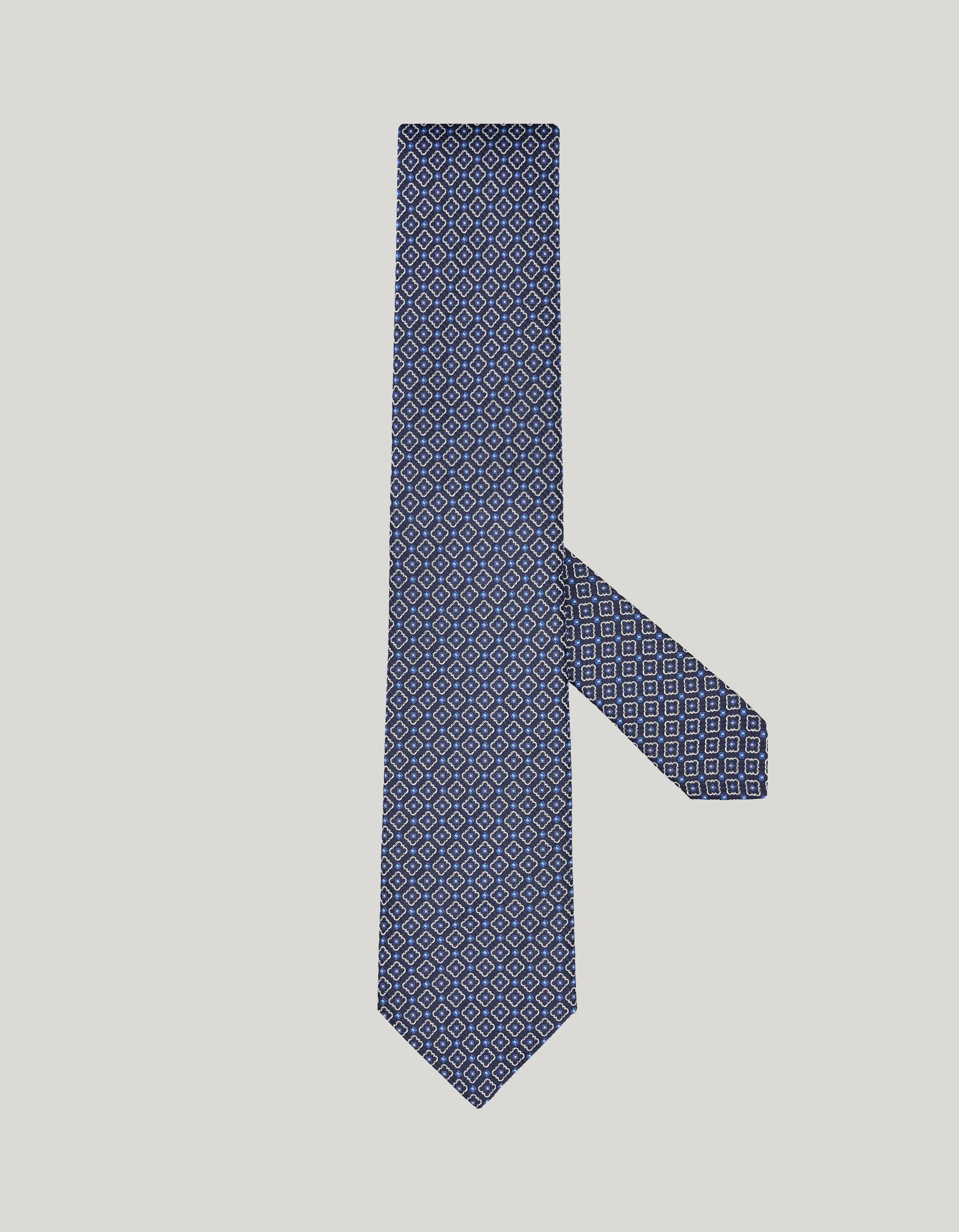 BLUE SILK TIE, PATTERNED MOTIF - 1