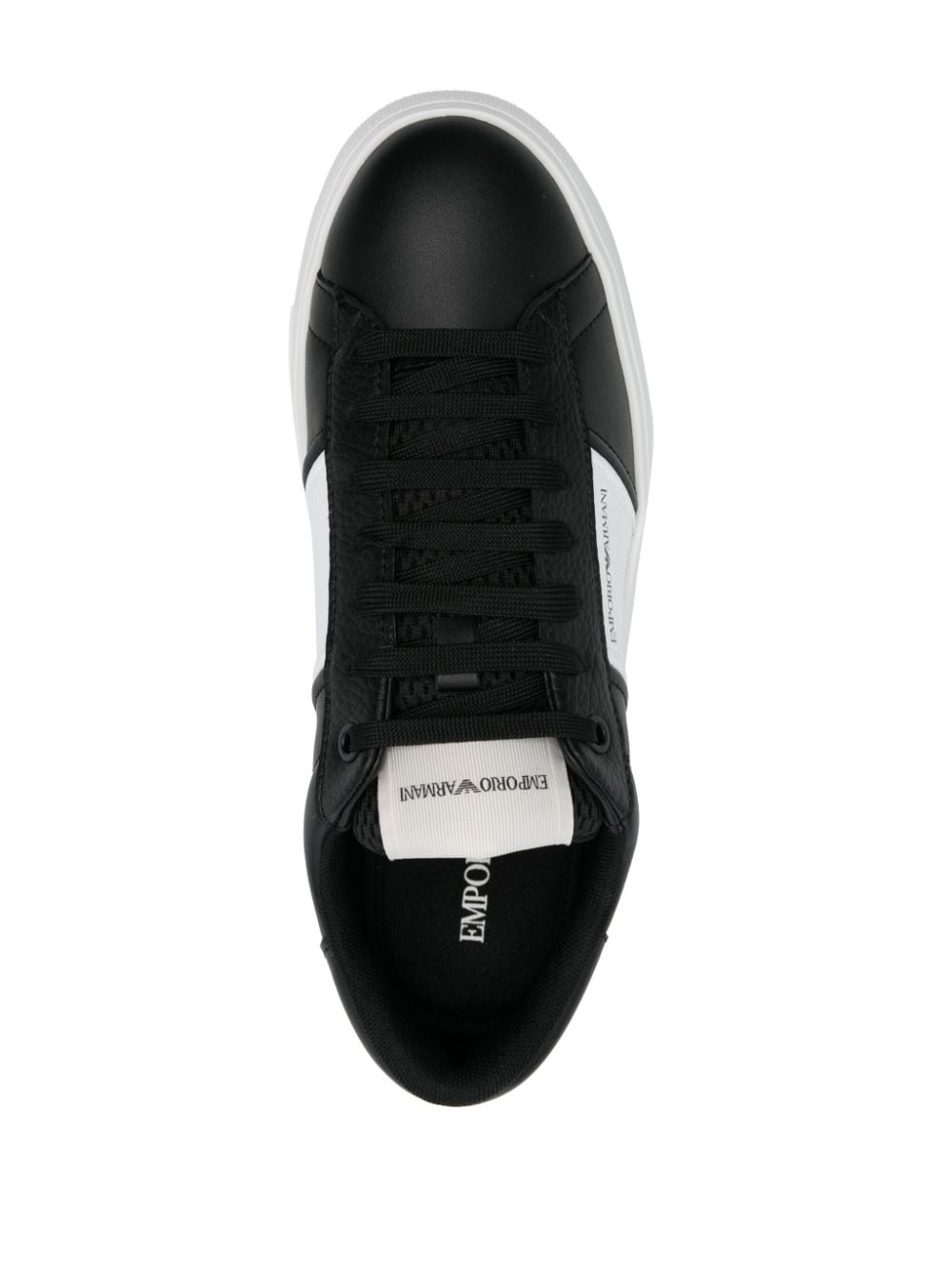 logo-print leather sneakers - 4