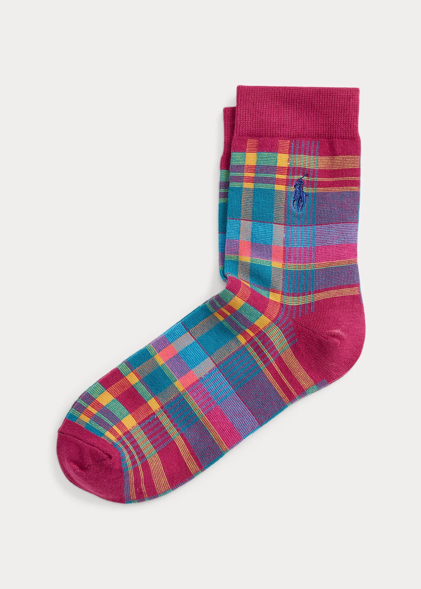 Plaid Crew Socks - 1