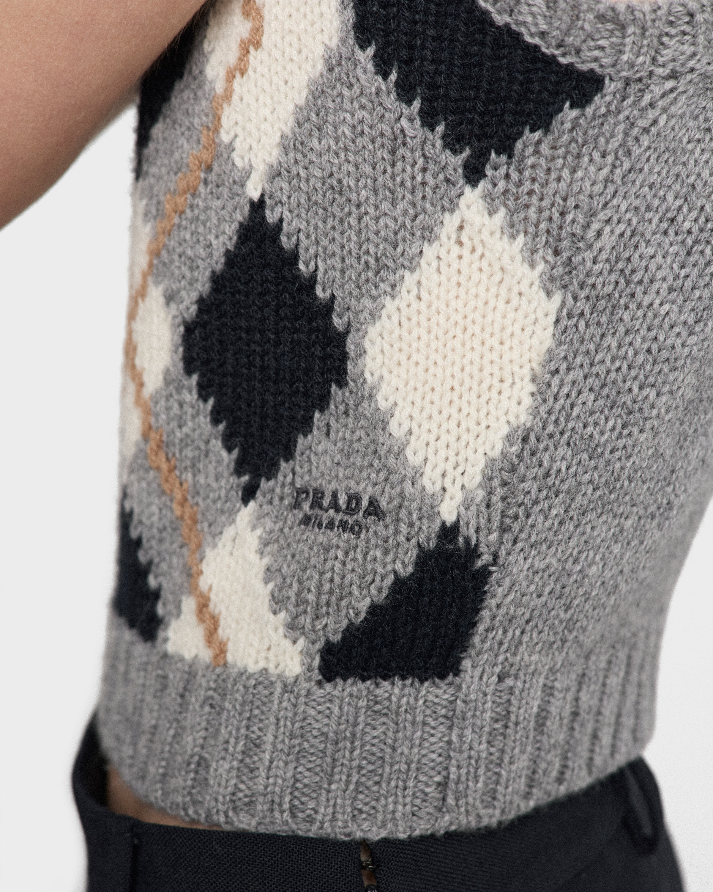 Argyle knit cashmere top - 4