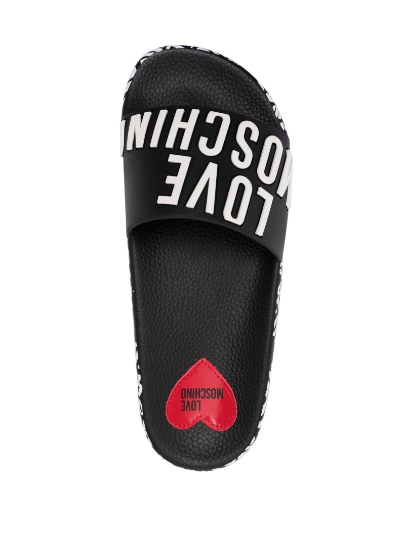 logo-print slip-on slides - 4