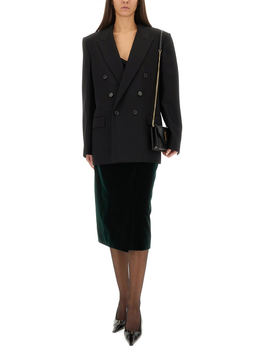 CASSANDRE DOUBLE-BREASTED JACKET IN WOOL GABERDINE - 2