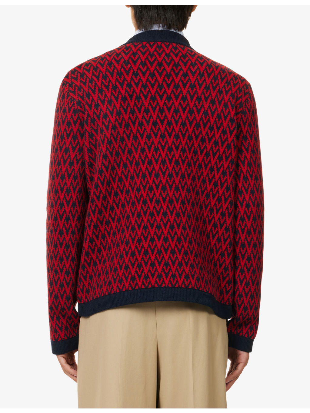 Monogram V-Neck Wool Cardigan - 4