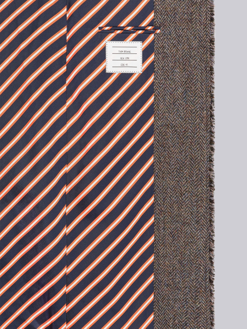 Herringbone Frayed Single Vent Overcoat 6