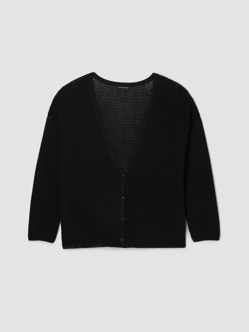 Peruvian Cotton Blend V-Neck Cardigan 1