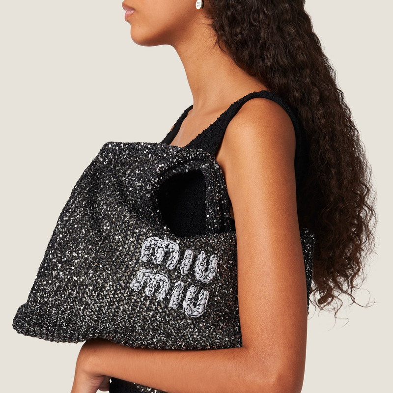 Mesh tote bag with sequins 4