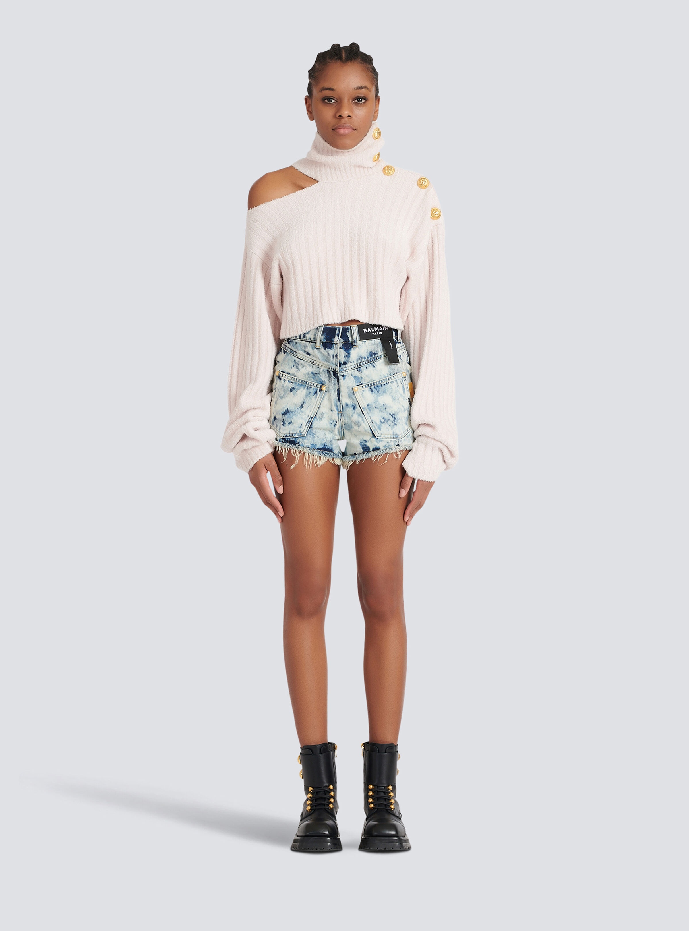 Cropped velvet sweatshirt - 3