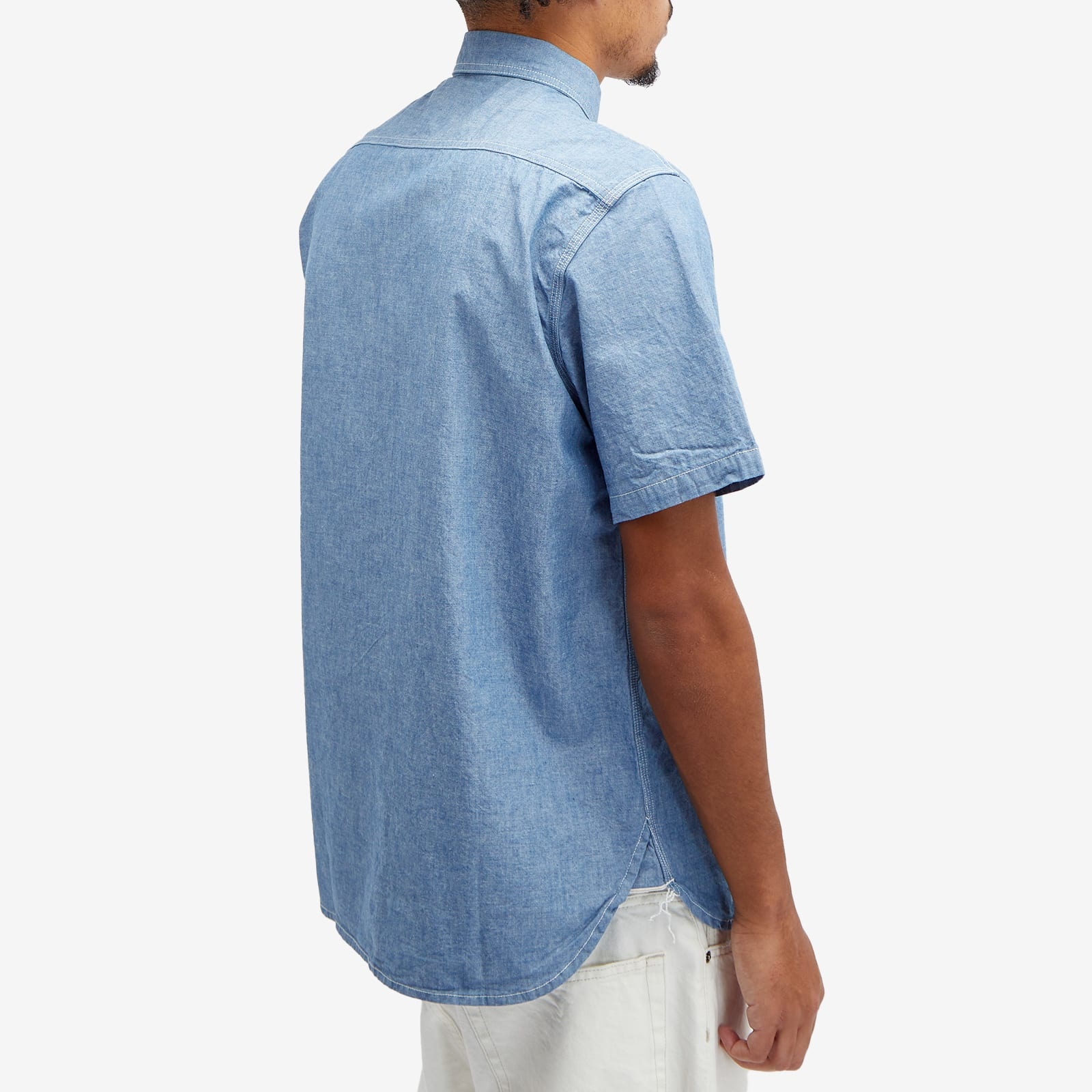 Beams Plus Short Sleeve Chambray Work Shirt - 3