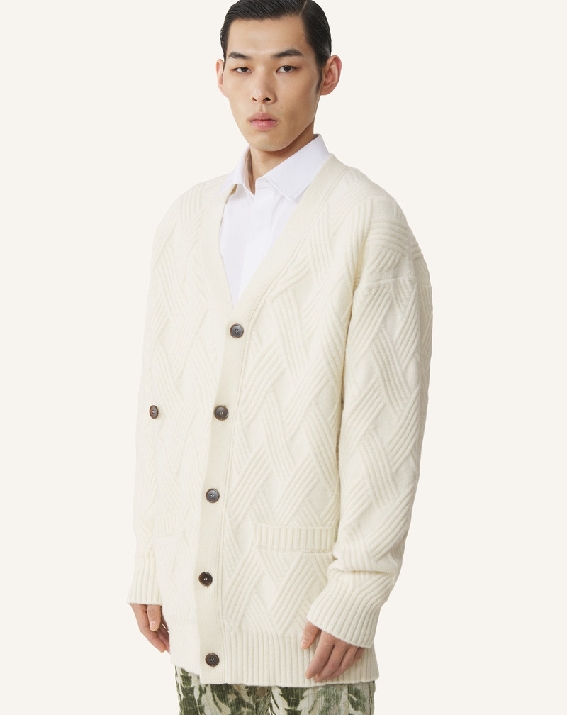 LOOSE-FIT CARDIGAN IN CABLE-KNIT WOOL 3