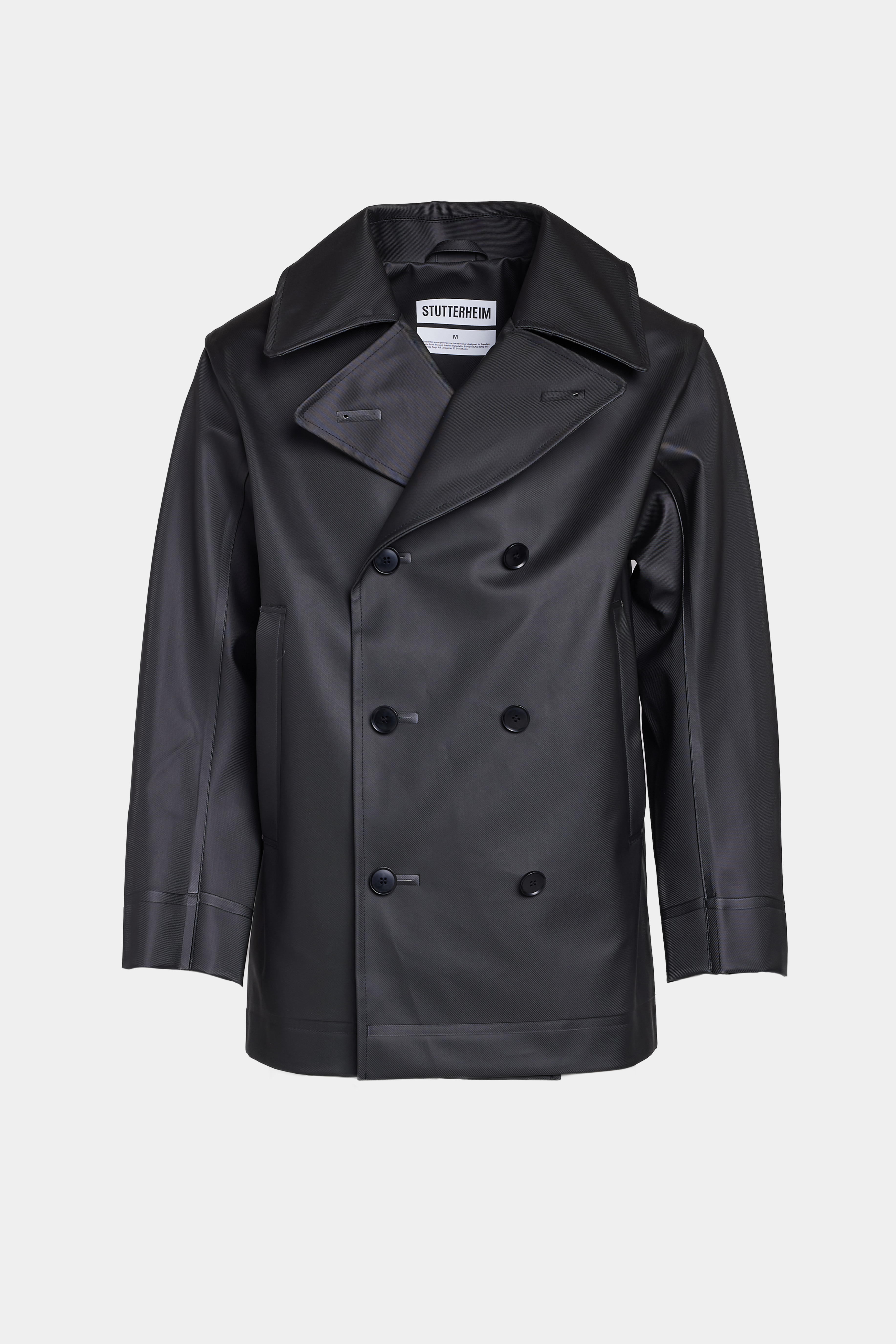 Tranholmen Double Breasted Raincoat Black - 6
