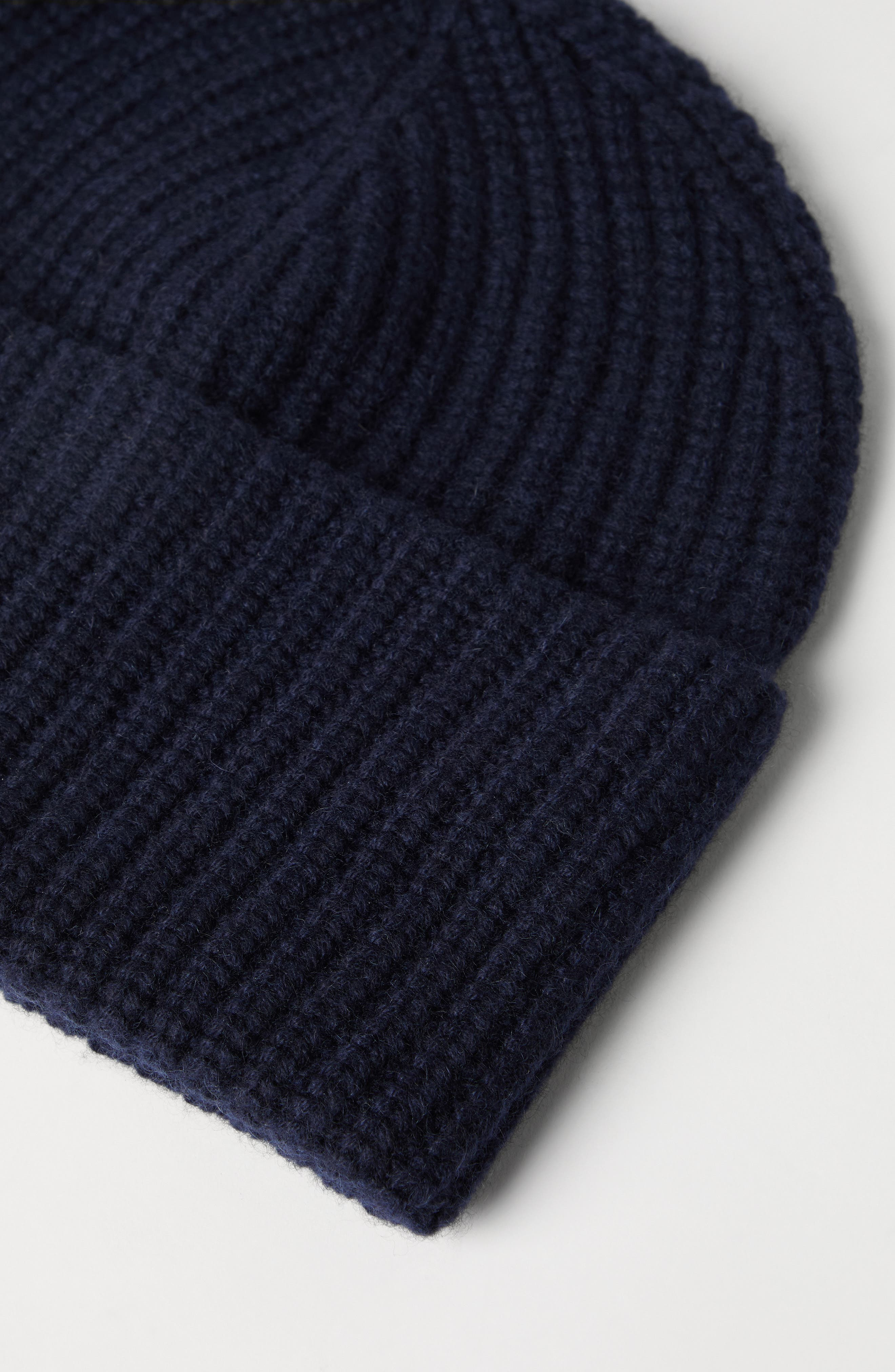 Brunello Cucinelli Cashmere rib knit beanie in Navy Blue at Nordstrom - 3
