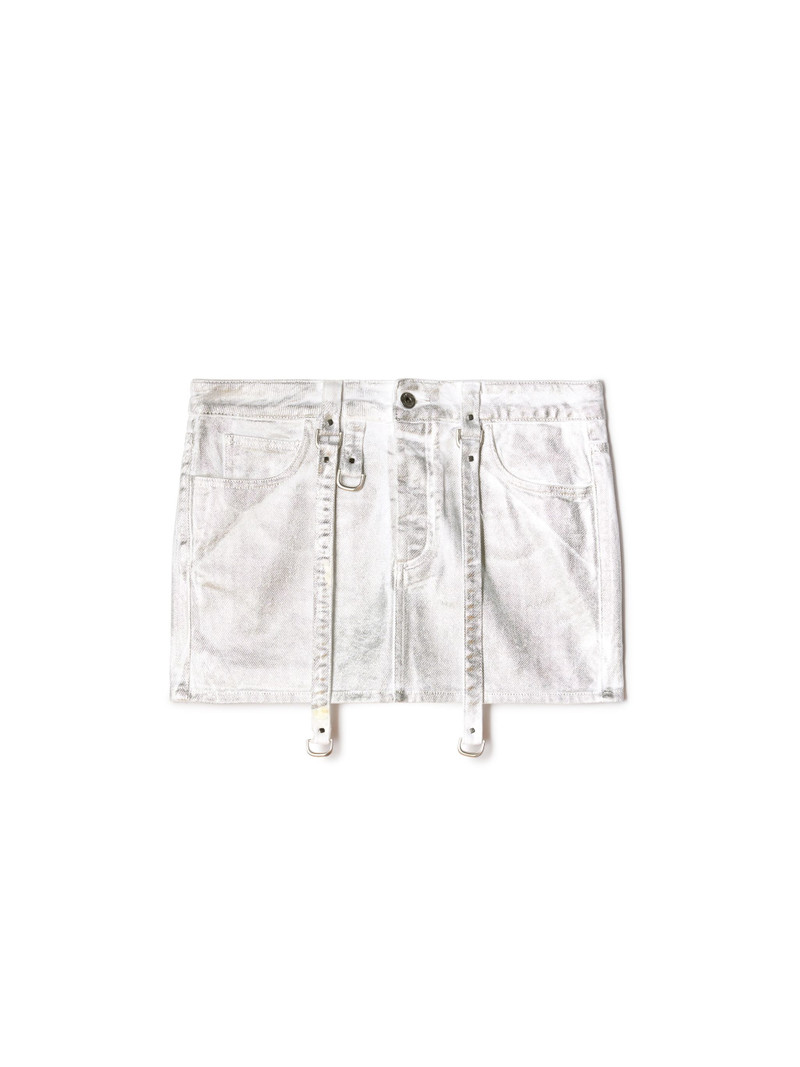 Laminated Cargo Mini Skirt Silver No Col 4