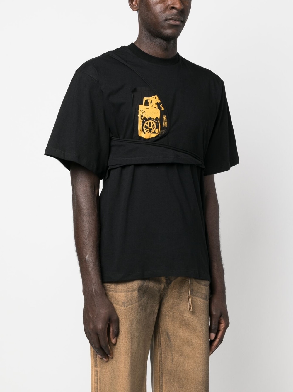 wrap-design organic-cotton T-shirt - 4
