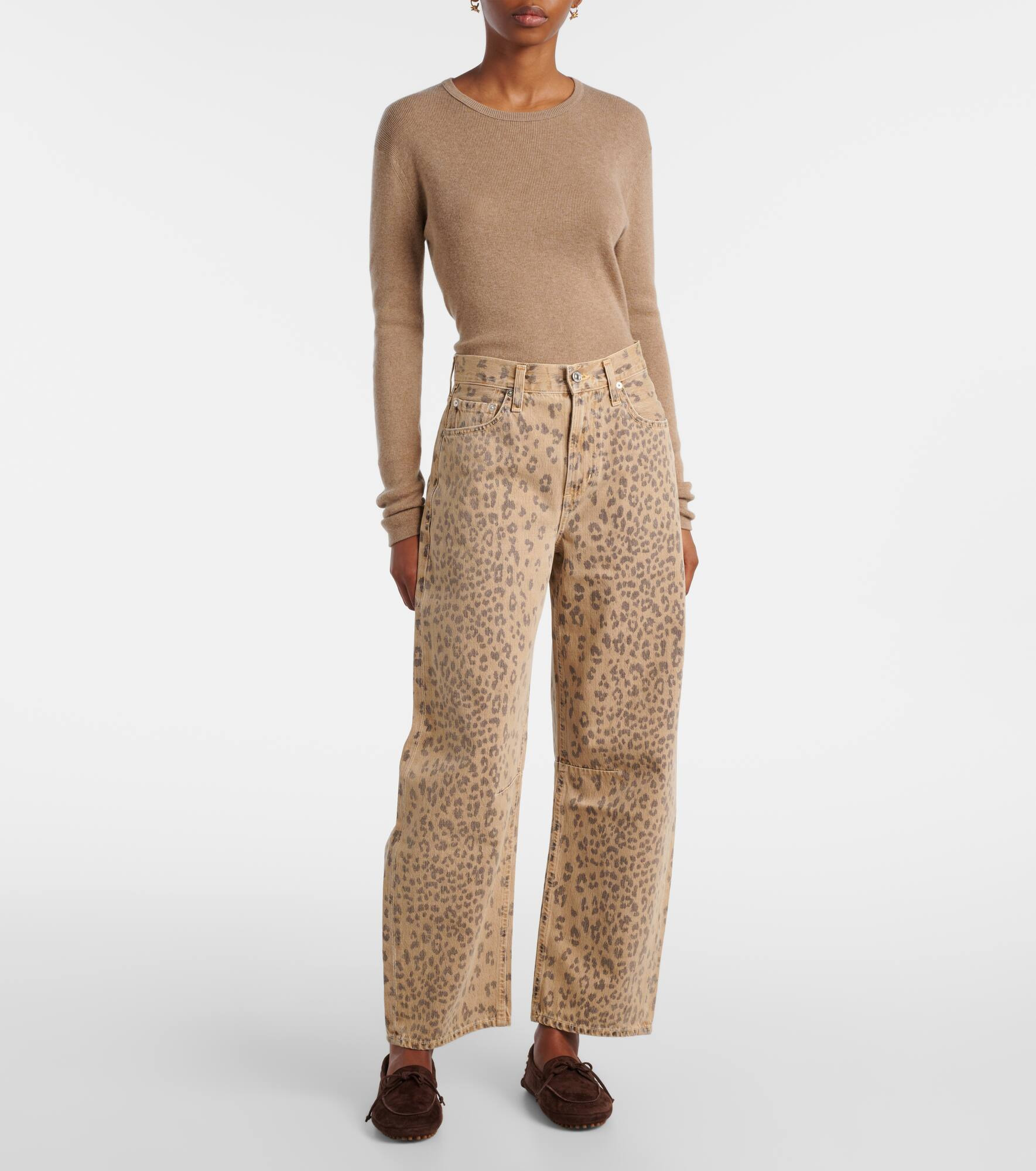 Miro leopard-print barrel-leg jeans - 7