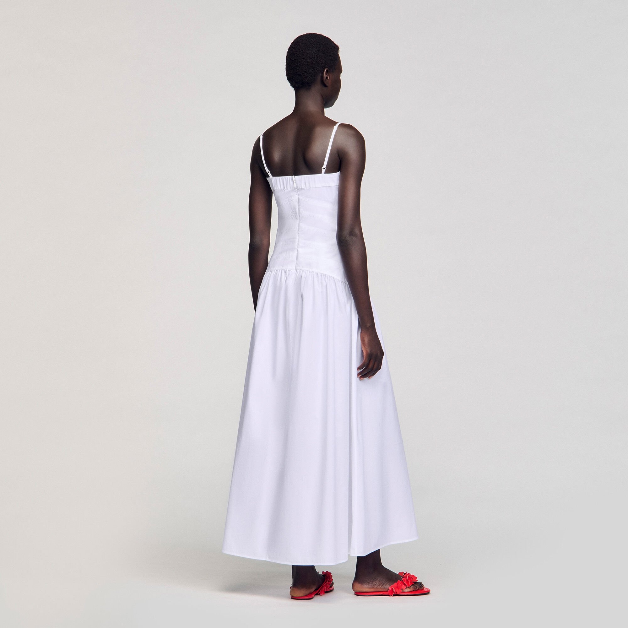DRAPED BUSTIER MAXI DRESS - 5