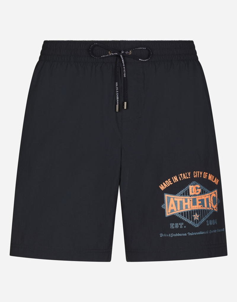 Mid-length printed swim trunks - 1