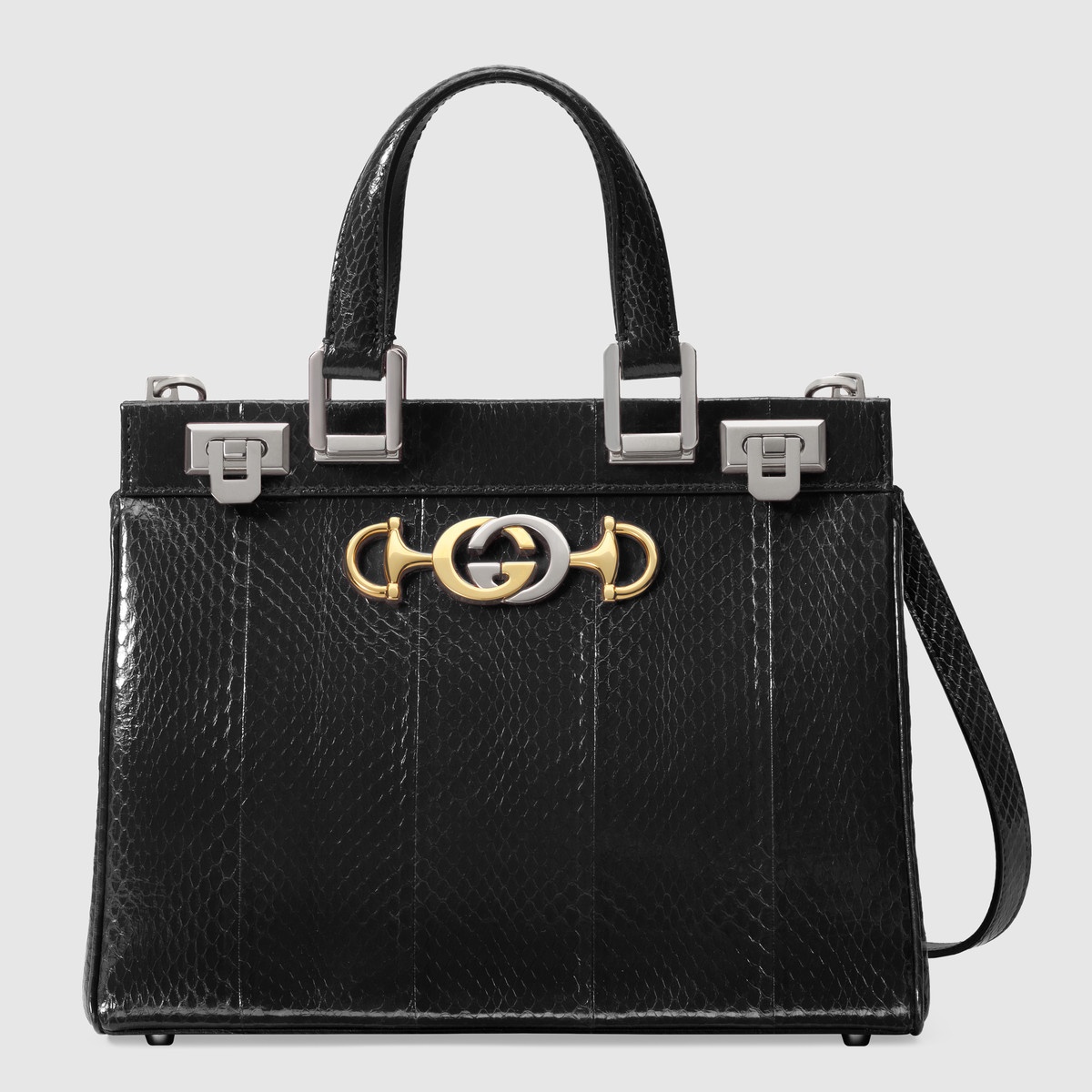 Gucci Zumi snakeskin medium top handle bag - 1