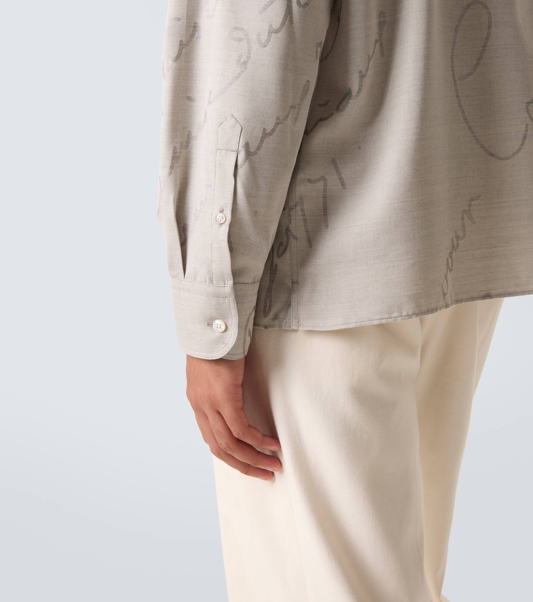 Printed cotton, wool, and silk shirt - 6