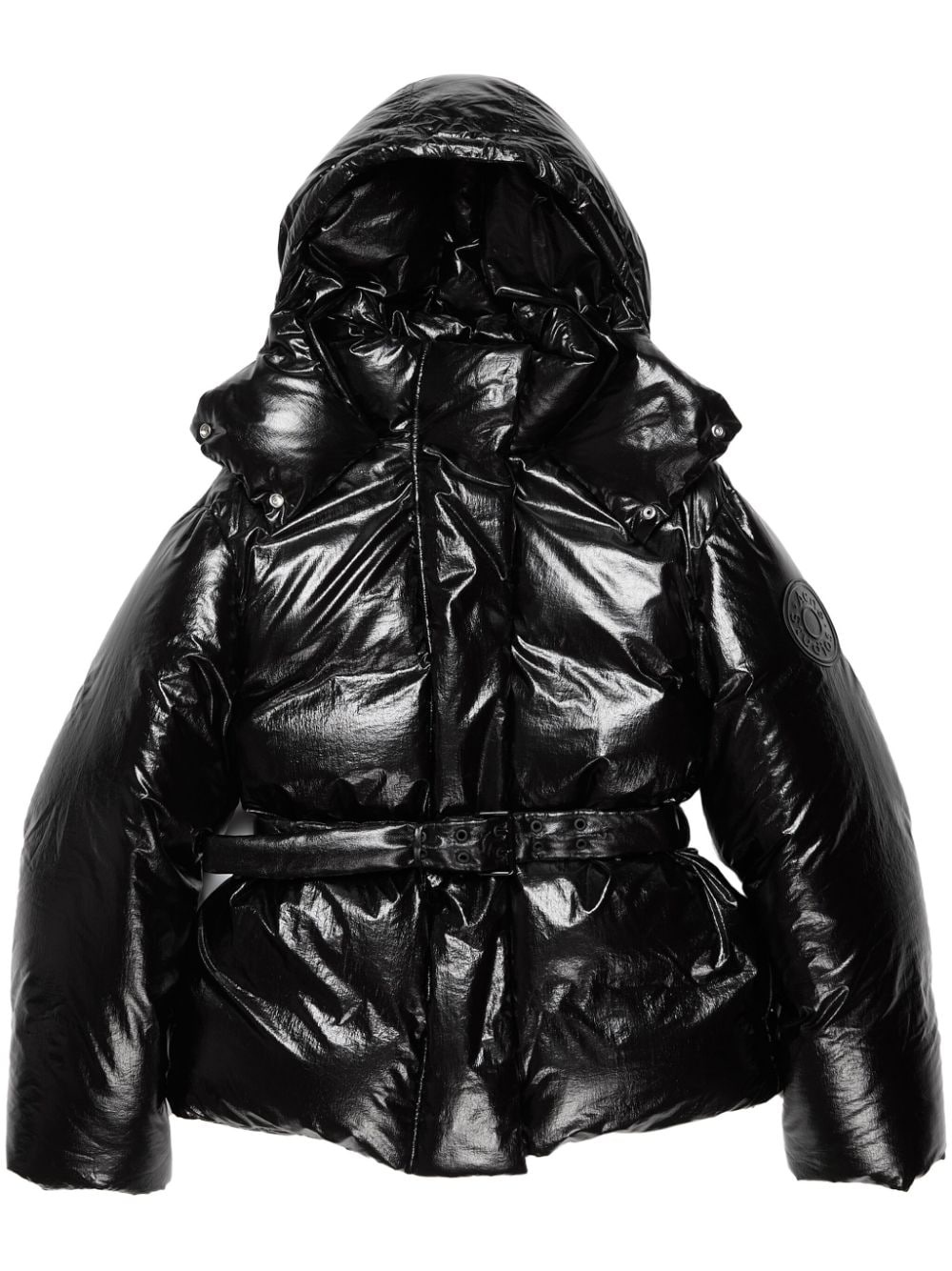 belted puffer jacket - 1
