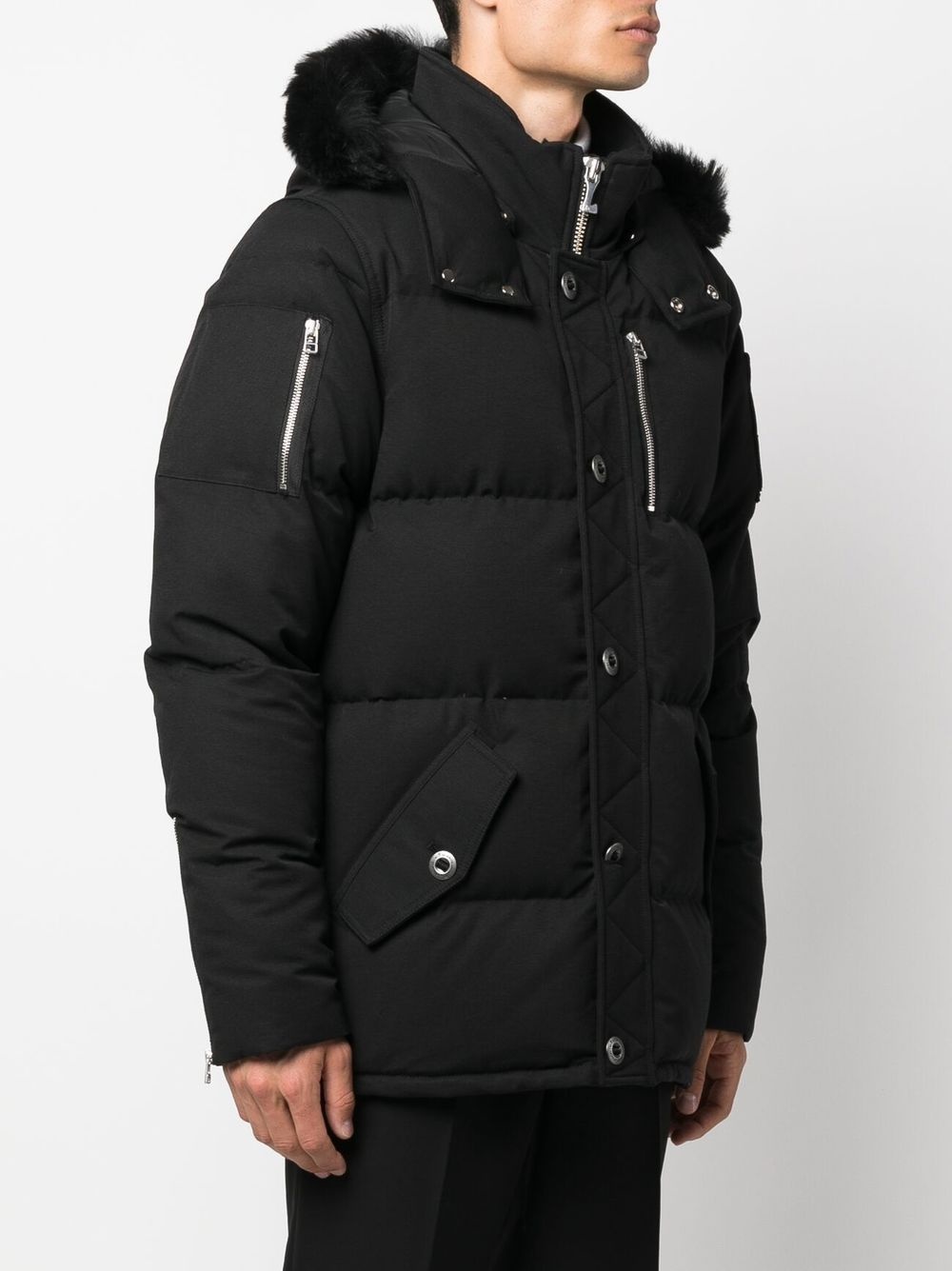 faux-fur trim padded parka - 3