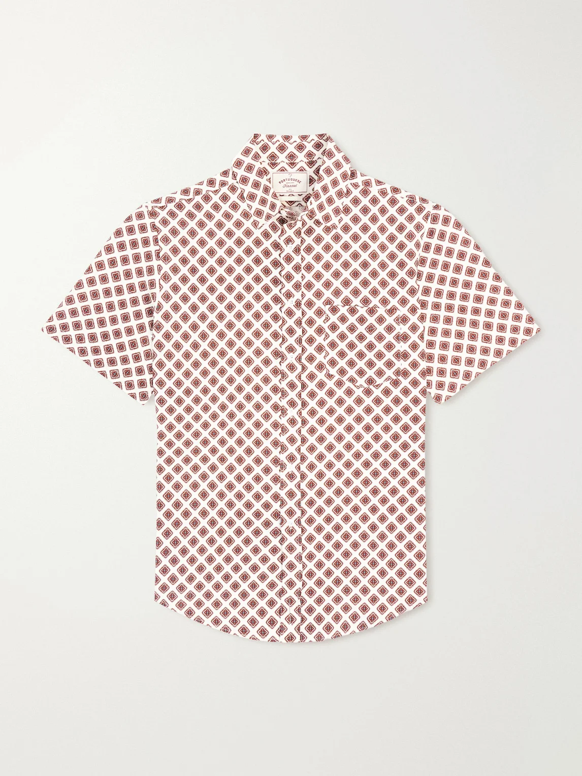 Convertible-Collar Printed Silk and Linen-Blend Shirt - 1