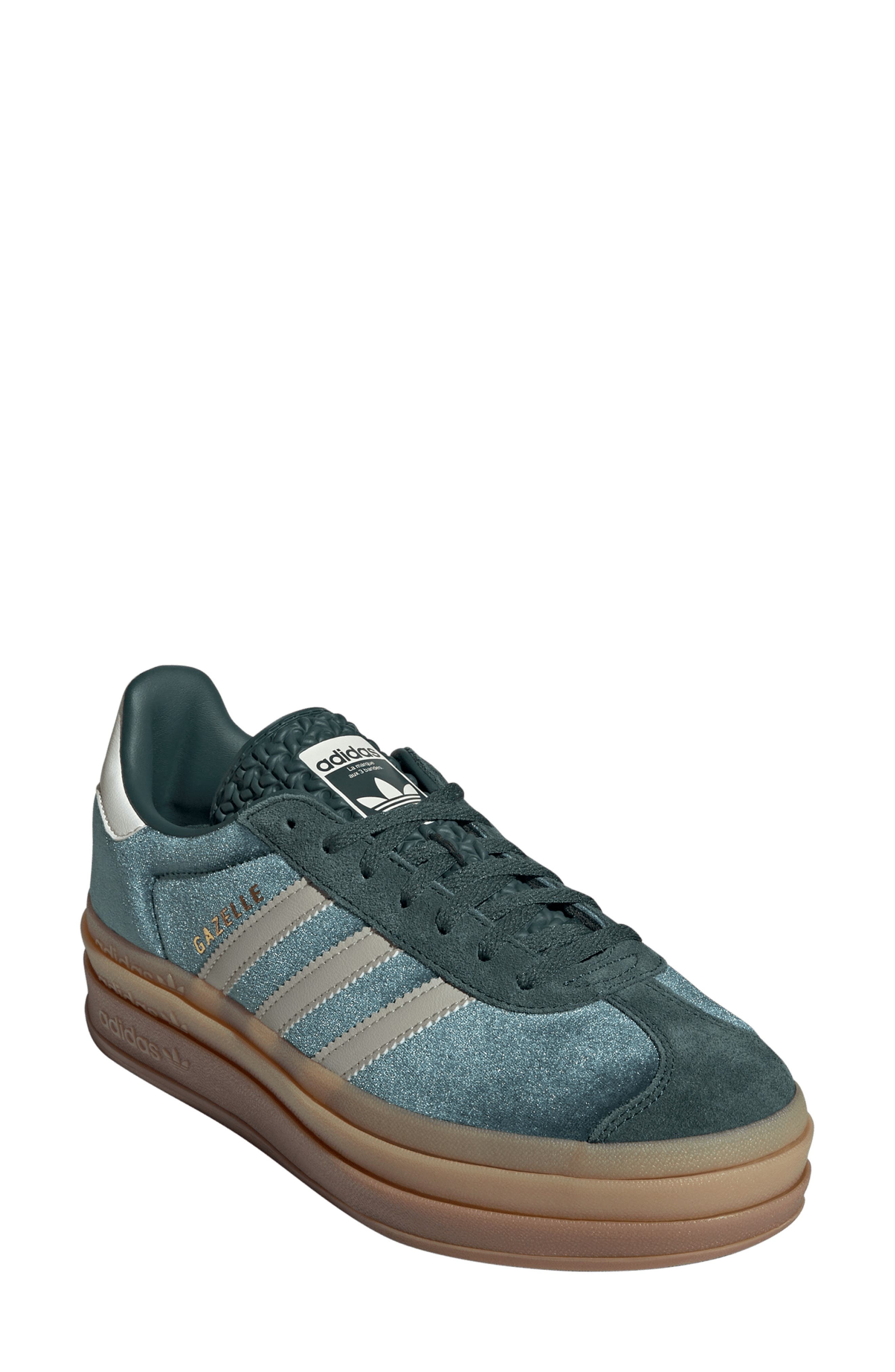 adidas Gazelle Bold Platform Sneaker in Green/Putty/Mineral Green at Nordstrom - 1