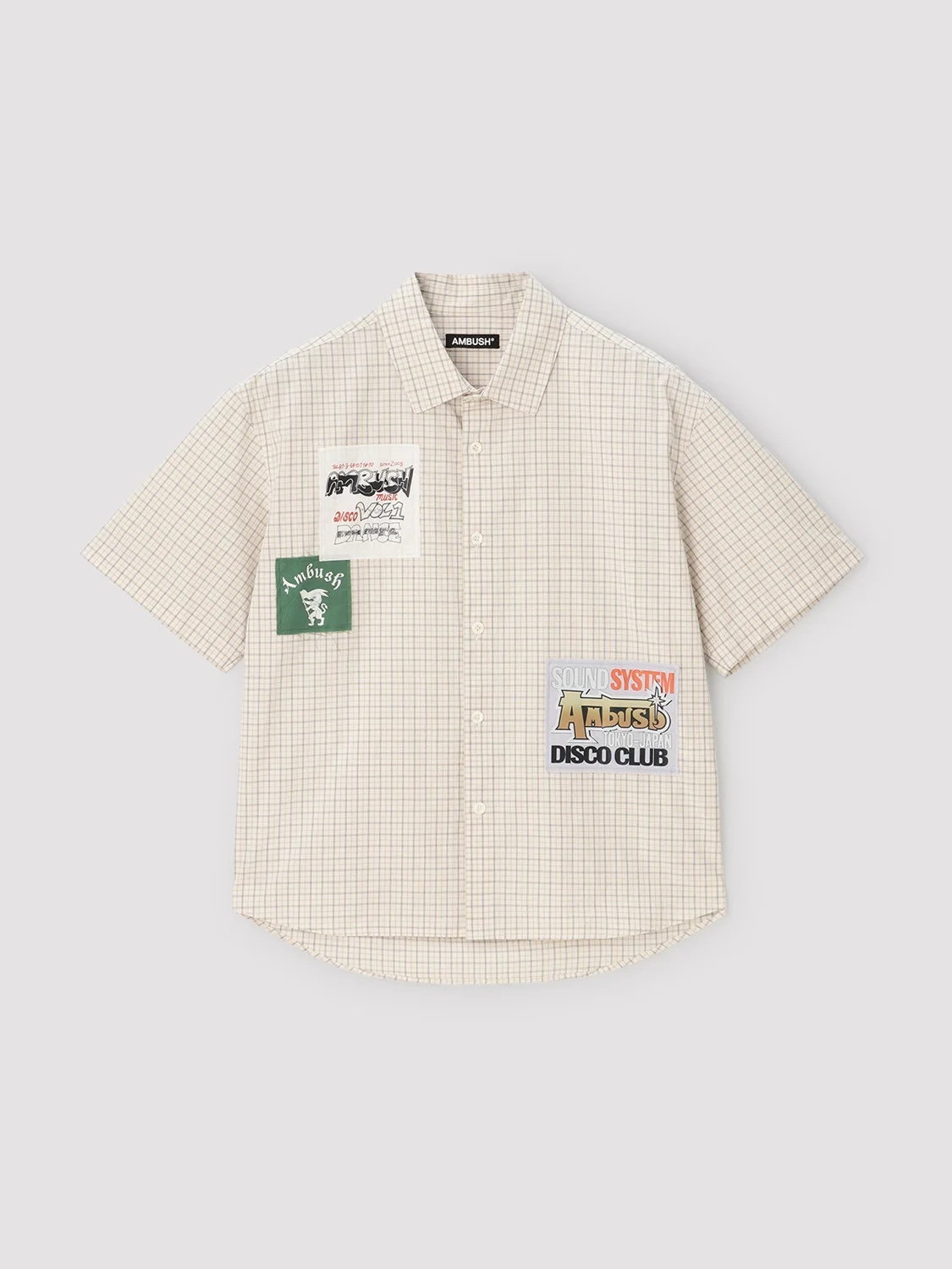 PATCHWORK CHECK SHORT SLEEVE SHIRT - 1
