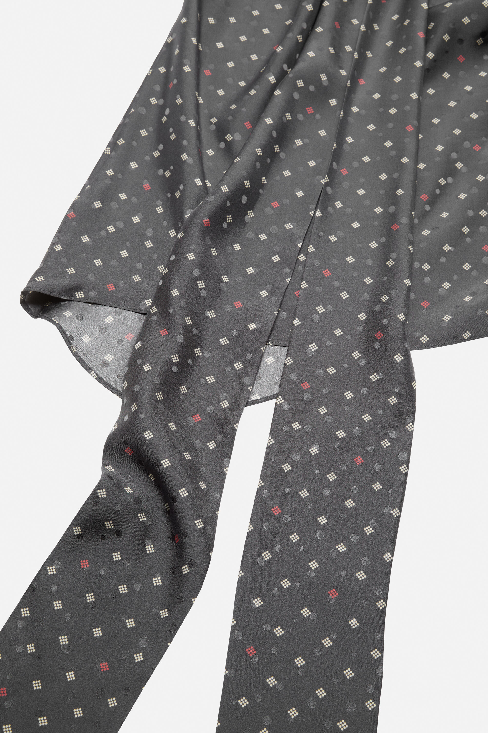 Silk bow blouse - Grey - 5
