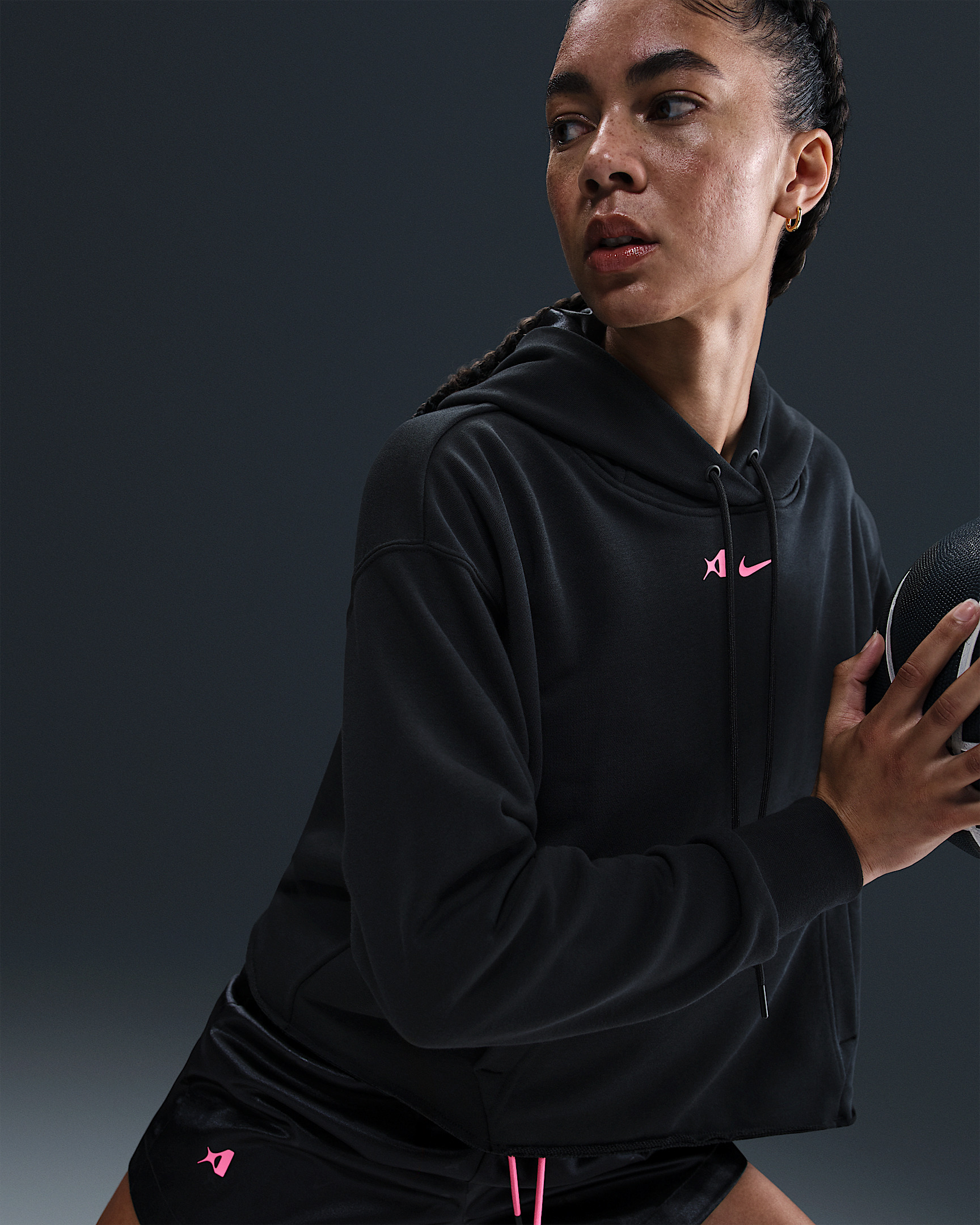 A'ja Wilson Women's Oversized Cropped Basketball Hoodie - 3