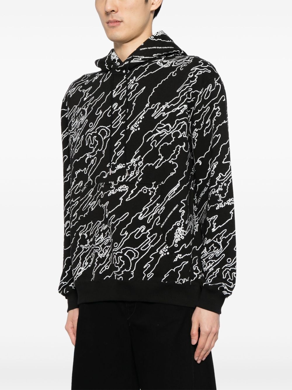 graphic-print cotton hoodie - 3