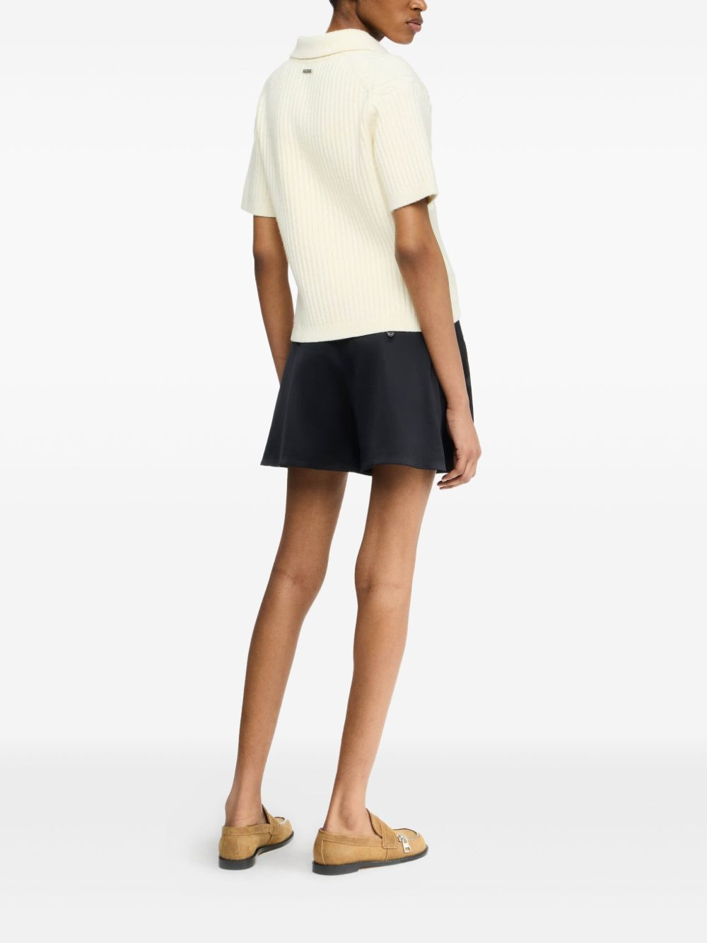 cable-knit polo top - 3