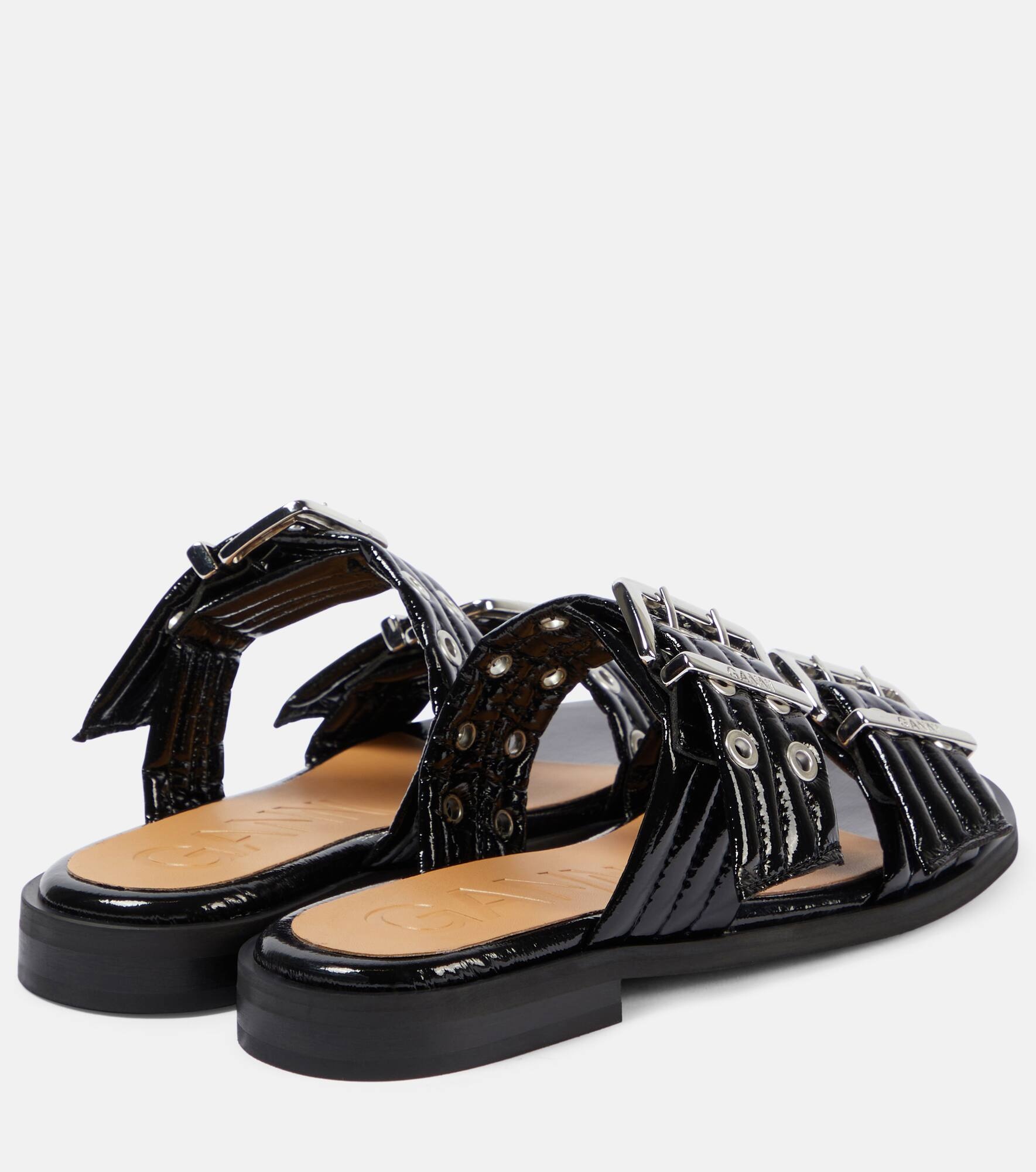 Studded patent leather sandals - 3