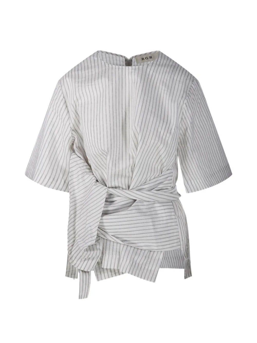 striped tie blouse - 1