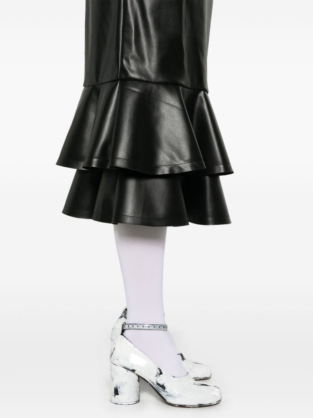 ruffle-hem midi skirt - 5