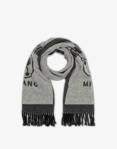 Moschino DOUBLE QUESTION MARK WOOL SCARF outlook