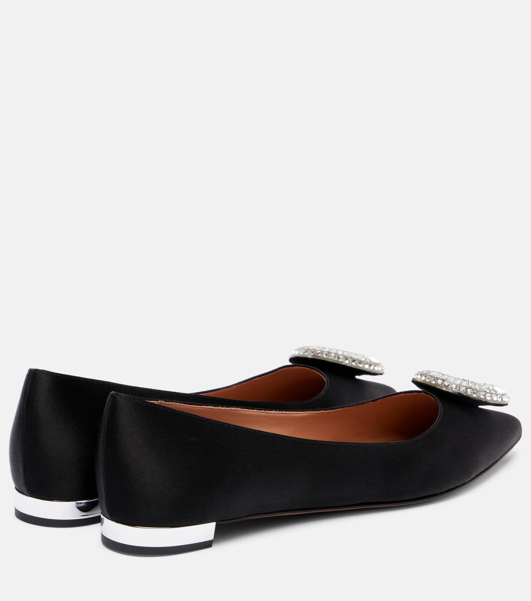Crystal Hoop satin ballet flats - 2
