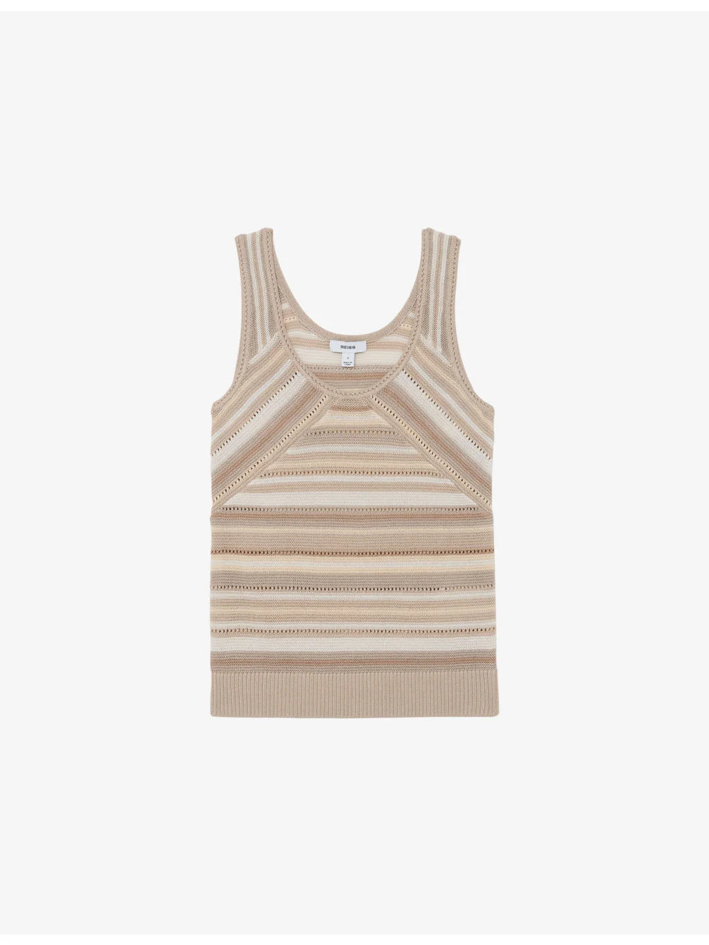Miriam Striped Scoop-Neck Knitted Vest - 1