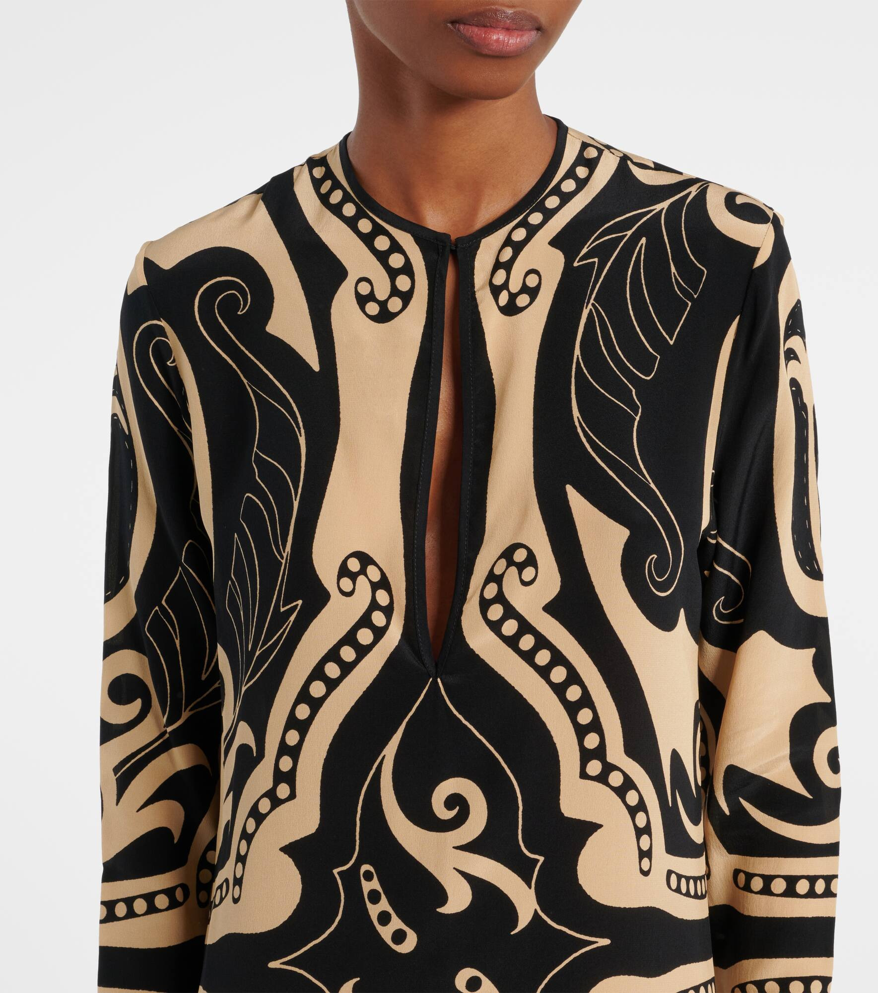 Printed silk maxi dress - 4